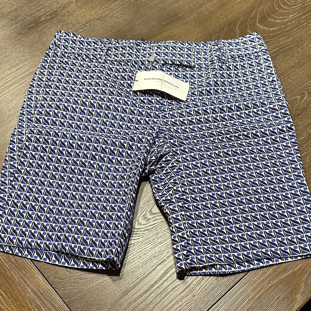 Katherine Barclay Purple, Black and White Geometric Women's Shorts